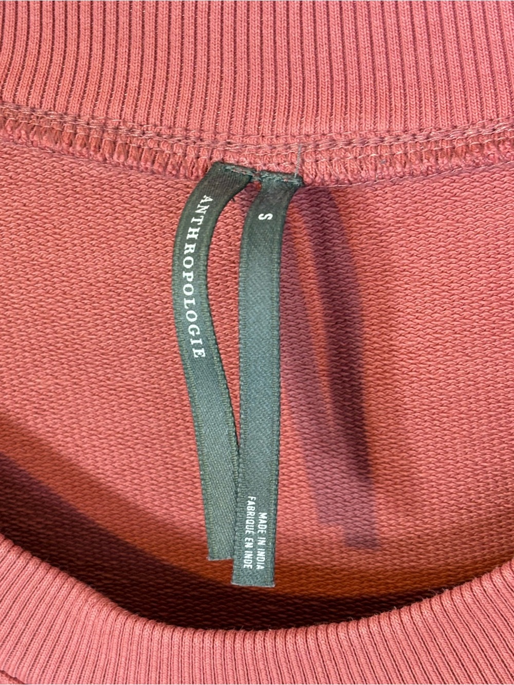 ANTHROPOLOGIE Fern & Flower Sweatshirt pink rose appliqué floral cotton 2025 - Picture 3 of 9